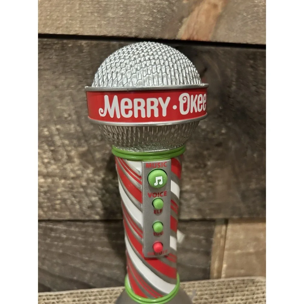 Hallmark Party Merry-Okee Christmas Karaoke‎ Microphone candy cane stripe Works